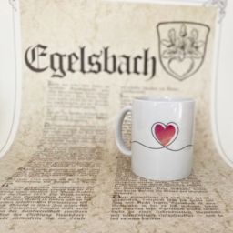 Tasse mit Herz und Schriftzug Egelsbach 