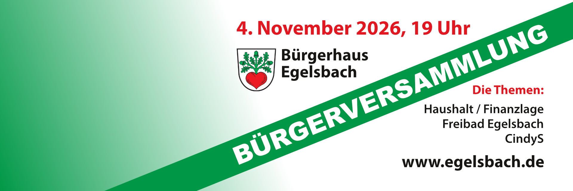 Bürgerversammlung am 4. November 2026