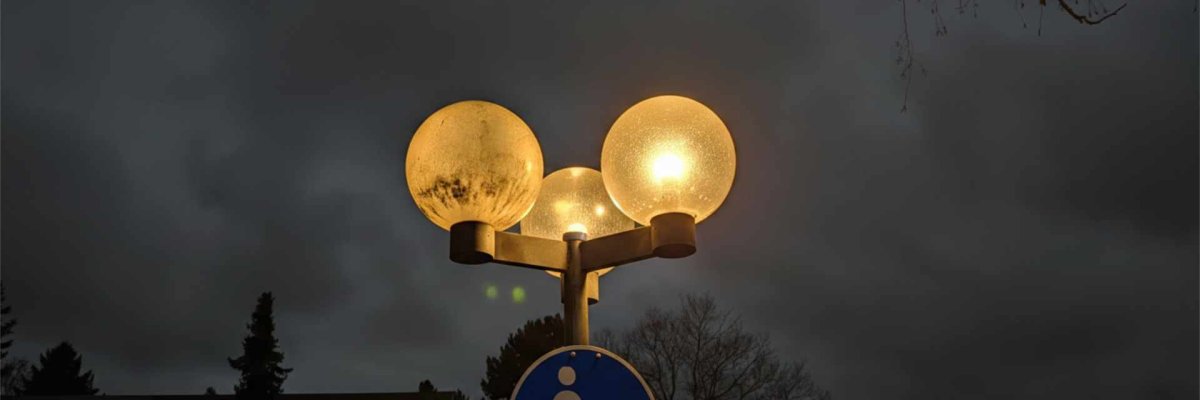 defekte Straßenbeleuchtung