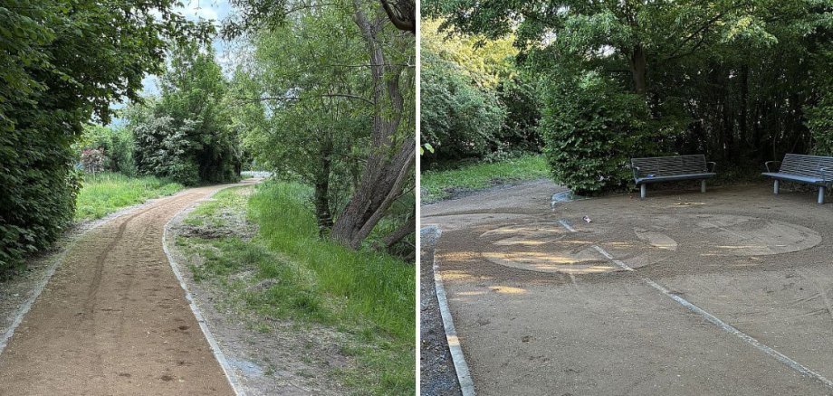 Beschädigungen der neuen Wegedecke in der Tränkbach-Parkanlage